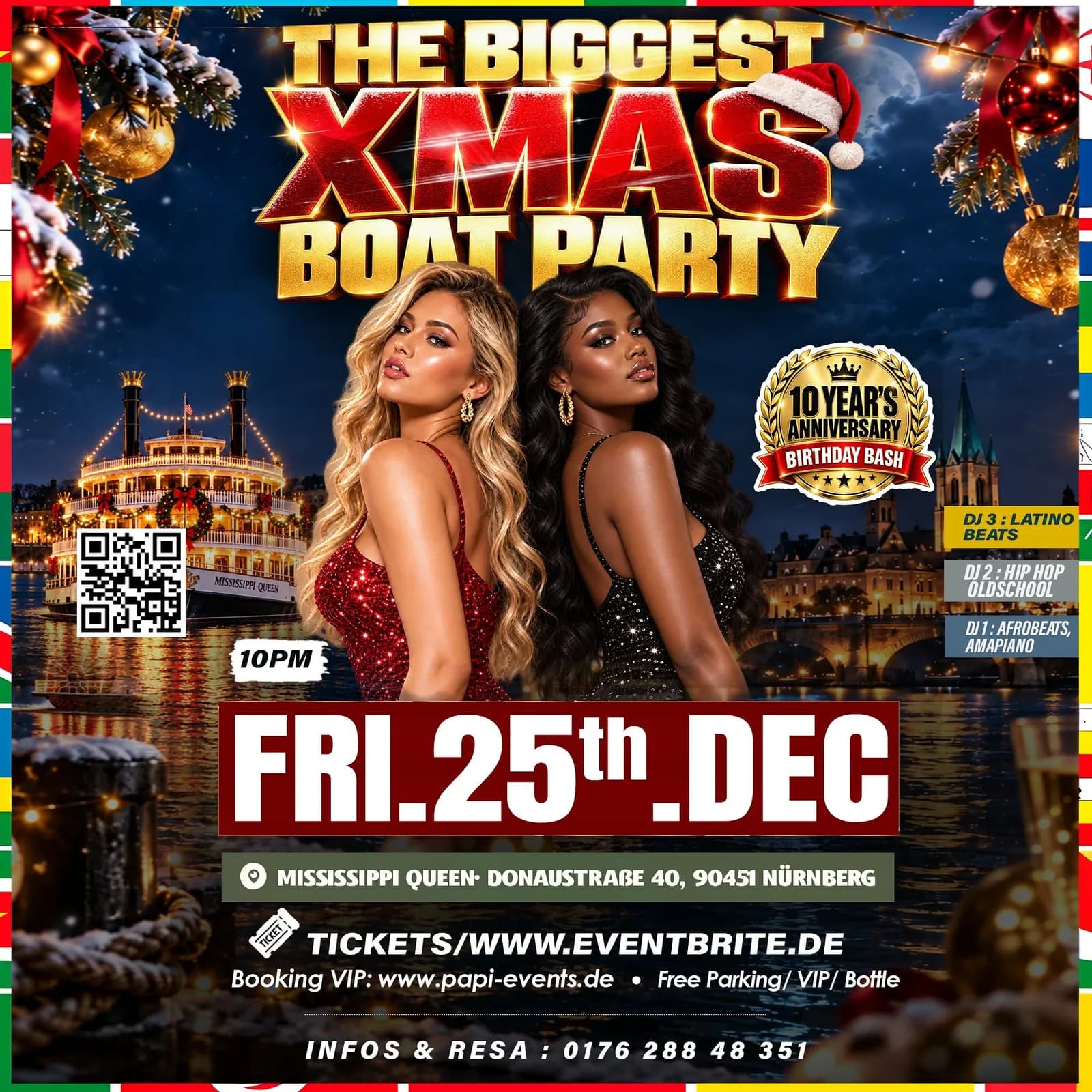 Event image: The Biggest Xmas Boat Party – 10 Years Anniversary Birthday Bash